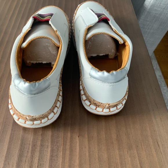 White Slip-on Sneakers with Rainbow colorful Elastic - Picture 5 of 6